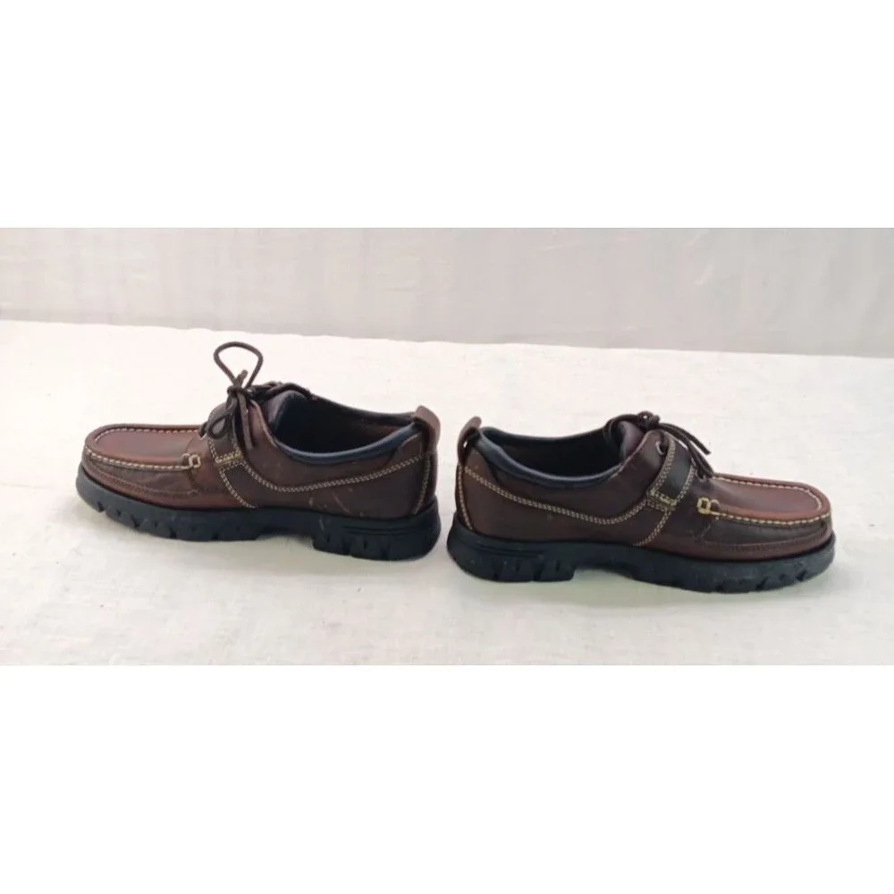 Hunt Club Women’s Size 6.5M Brown Leather Mary Jane Monk Strap Lace-Up Shoes New - Picture 2 of 7